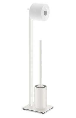 Roll holder with toilet brush Zack CARVO White